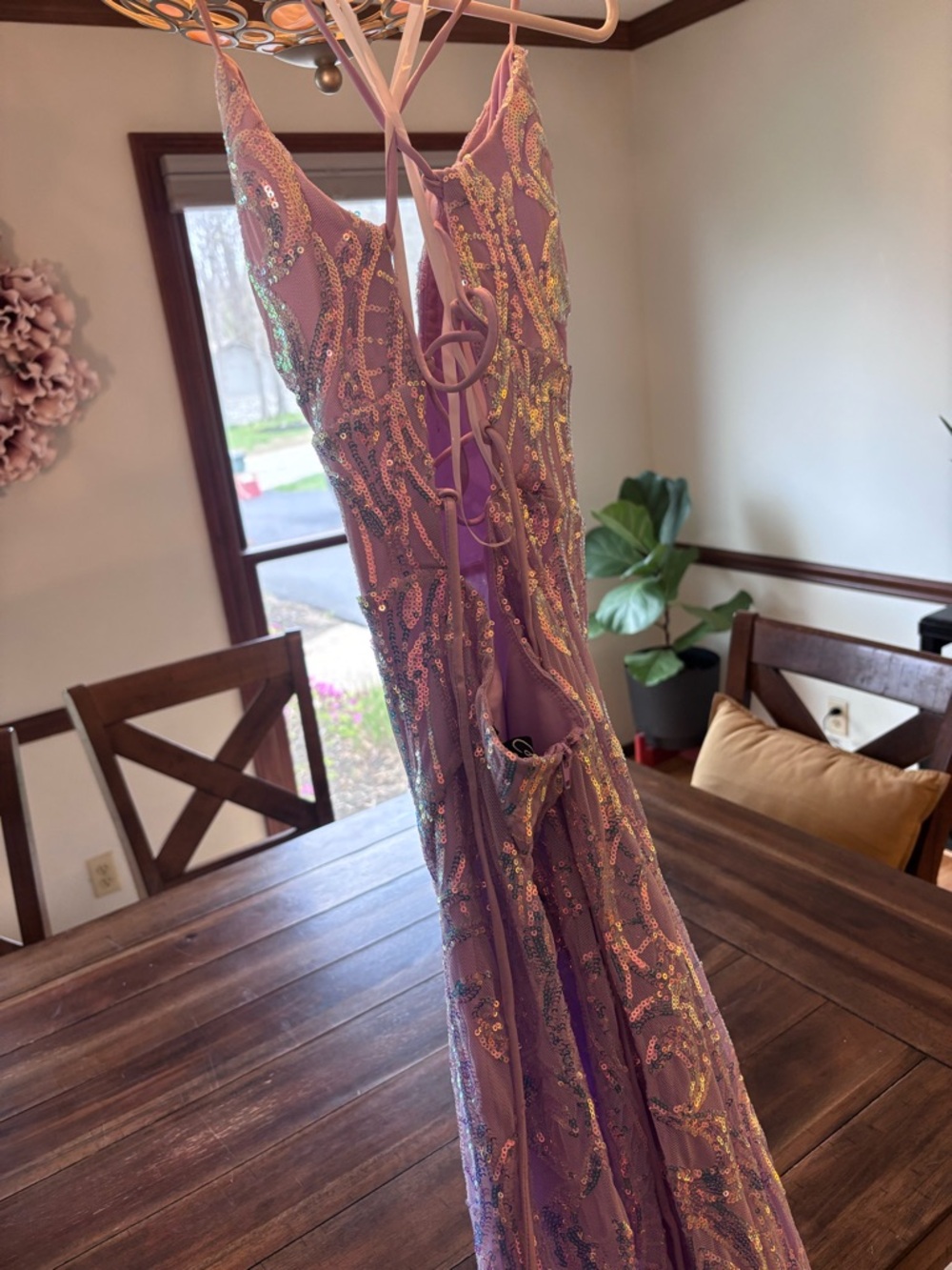 Windsor Lavender Sequin Beaded Dress - Picture 2 of 5